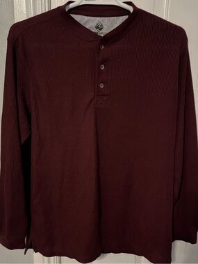 Alpine Lakes Long Sleeve Henley Shirt - Burgundy